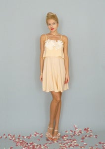 Image of Marni: Blush pink layered dress with a-line skirt and applique...