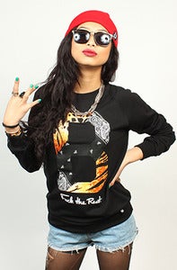 Image of Paisley Tiger Crew Black Women's