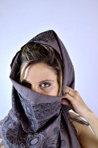 Image of Tassle Shawl- 1 Color Print- Violet