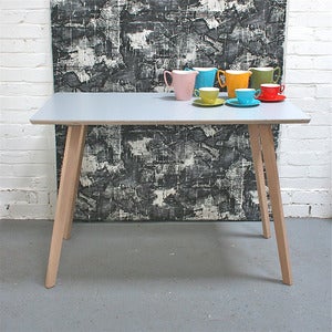 Image of New! Perky Formica Table / Desk in Grey