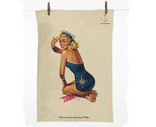 Image of RETRO PIN UP TEA TOWEL