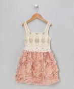 Image of Vintage Crochet & Mauve Floral Dress