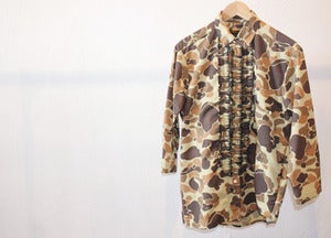 Image of  CUSTOM DUCK CAMO RUFFLE BUTTON UP
