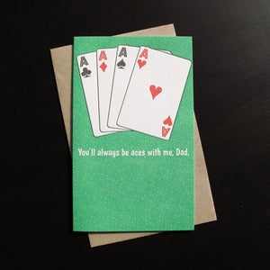 Image of 1719 - aces father's day letterpress card