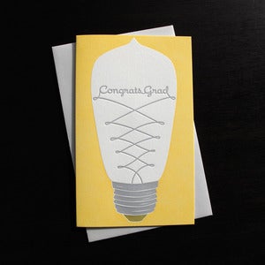 Image of 1619 - lightbulb letterpress graduation card