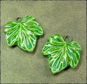 Image of Small Wavy Leaf Charm Pair