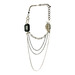 Image of Reworked silver leaf and black gem multi chain necklace 