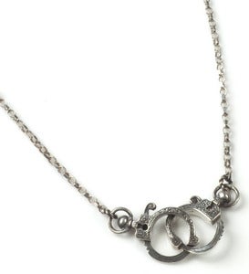 Image of Mini Oxidised Silver/Polished Handcuff Necklace