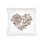 Image of Floral Heart 18" x 18" Organic Cotton Cushion