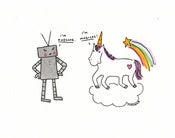 Image of 8x10 Print: Robot and Unicorn