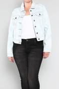 Image of Plus Size Acid Wash Jean Jacket 
