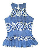 Image of Fair Trade African Print Peplum Top Blue