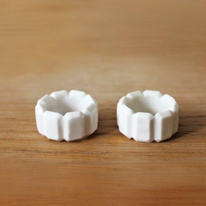 Image of Rectangle Diamond Bone China Ring