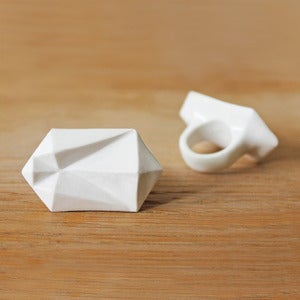 Image of Large Rocky Bone China Ring 