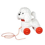 Image of PULL ALONG WHITE POODLE