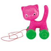 Image of PULL ALONG CAT ON WHEELS