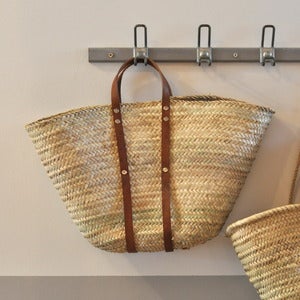 Image of Panier anses cuir