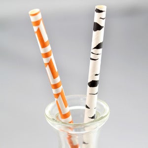 Image of Herringbone + Birch Paper Straws