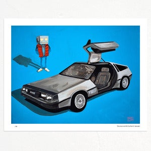 Image of DeLorean and me print