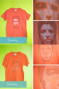 Image of Noel Gallagher's face t-shirt 2 inks!