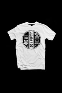 Image of AHOODIE X CARACAS - The 50/50 Tee In White