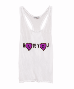 Image of HATE YOU WHITE TANK