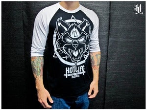 Image of *BRAND NEW* HOTLIFE - "BLACK CAT" 3/4 Baseball T