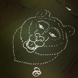 Image of 'Just a t-shirt I designed with my bear hands.' - Forest green
