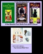 Image of 4 Tarto Decks: Pagan Cats ~ Crow's Magick ~ Robin Wood Tarot & Tiny Universal Deck