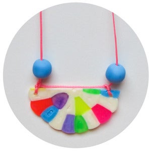 Image of Cream Colourific Semi-Circle Necklace