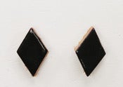 Image of NEUTRAL DIAMOND LEATHER stud earrings