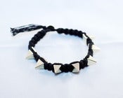 Black / Gold Spike Nylon Bracelet