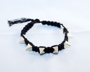 Image of Black / Gold Spike Nylon Bracelet