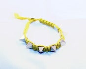 OrangeGoldish / Gold Spike Nylon Bracelet