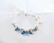 White / Gold Spike Nylon Bracelet