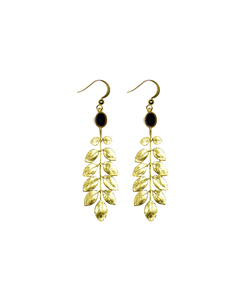 Image of les boucles d'oreille feuilles semi-précieuses