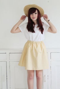 Image of Ella Yellow Heart Print Skirt