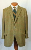 Image of Vintage Olive Check Tweed Jacket, size 42 Short