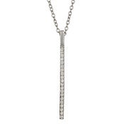 Image of " New ' Kara Ackerman <i> Talulah <i/> Faceted Stone Bar Motif Necklace in Rhodium