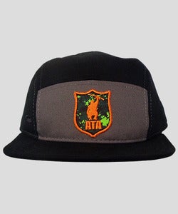 Image of Unisex | ATA Camo Logo | 5 Panel Runners Cap | Black/Gray