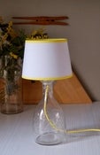 Image of lampe carafe vintage ,fil electrique tissu jaune