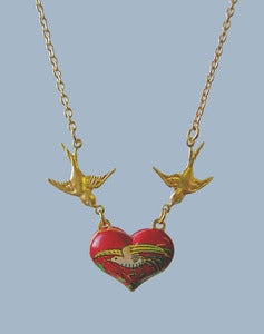 Image of Kissy Kissy Vintage Heart Necklace