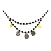 Image of Shigetomo Beaded Skull and Lightning Necklace