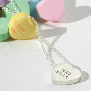 Image of sterling silver conversation heart necklace