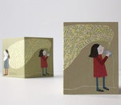 Image of Hello! Tin-Can Telephone Girl Mini Card