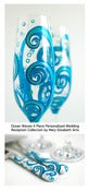 Image of Ocean Waves Champagne Toasting Flutes and Cake Cutting Set-4 Piece Wedding Collection