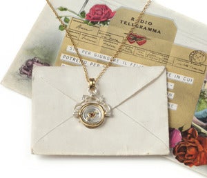 Image of Mini Pivoting Heart or Horse Shoe Wax Seal Necklace
