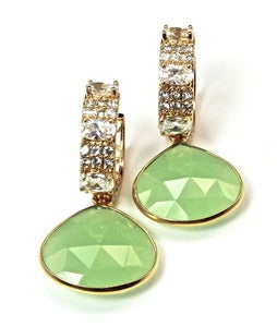Image of Natural Seafoam Green Chalcedony and Vermeil Earrings