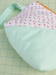 Image of Mint + Pink Tulips wristlet