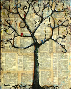 Image of The Gathering Place Original Mixed Media Painting